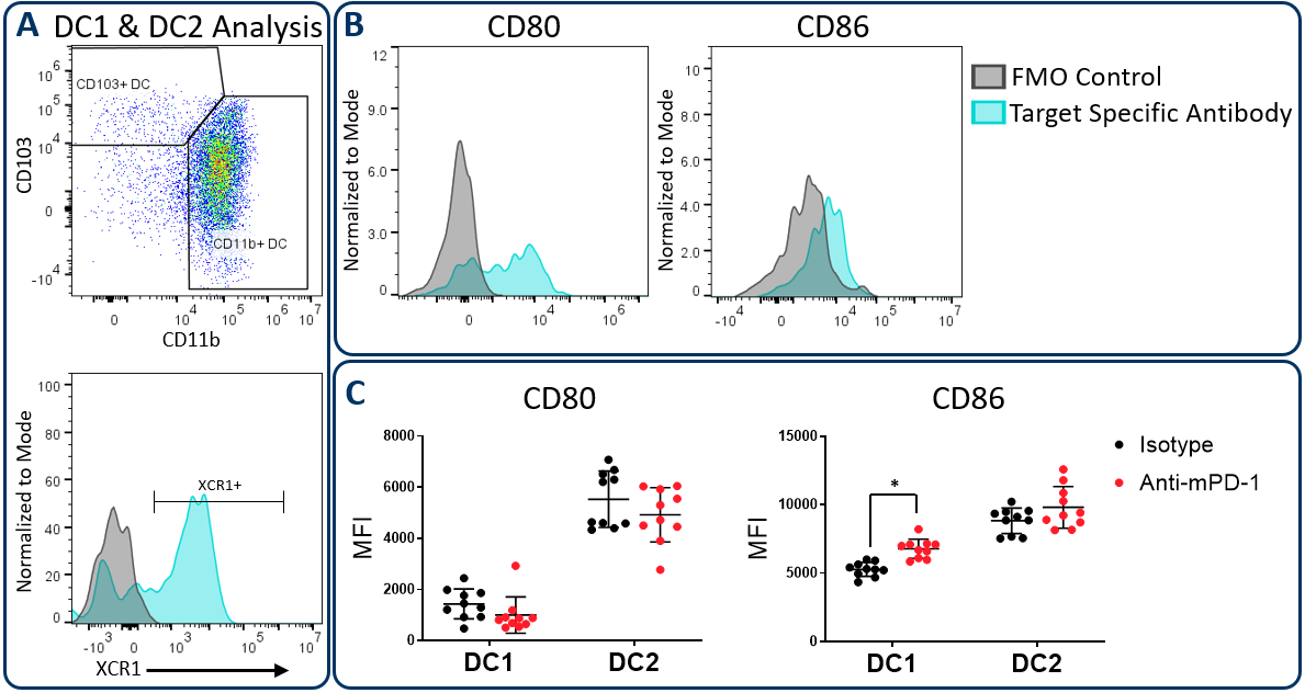 Figure 3. CD80 and CD86 maturation marker expression on DC subsets. 